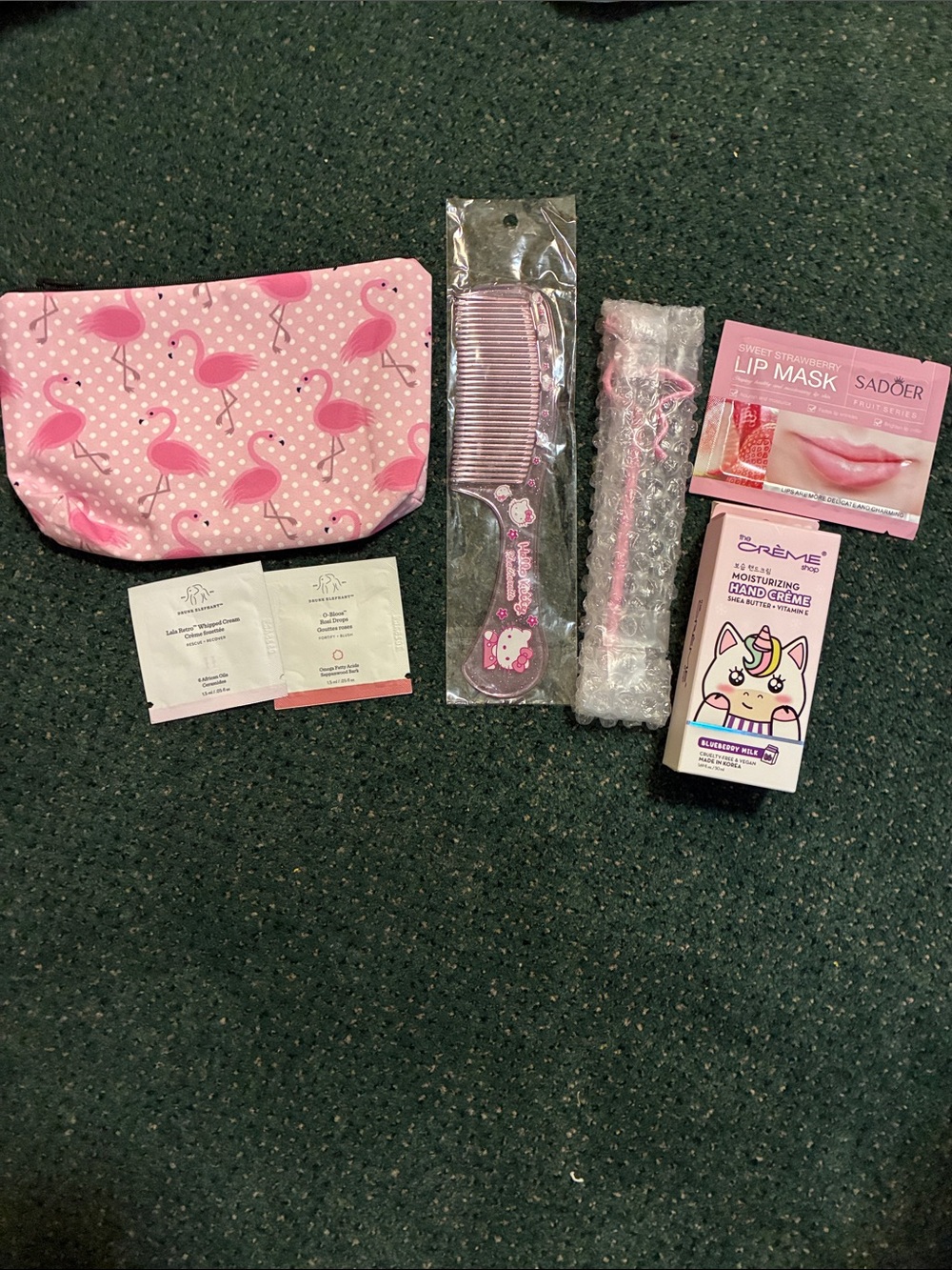 Pink Flamingo Cosmetic Pouch & Beauty Set